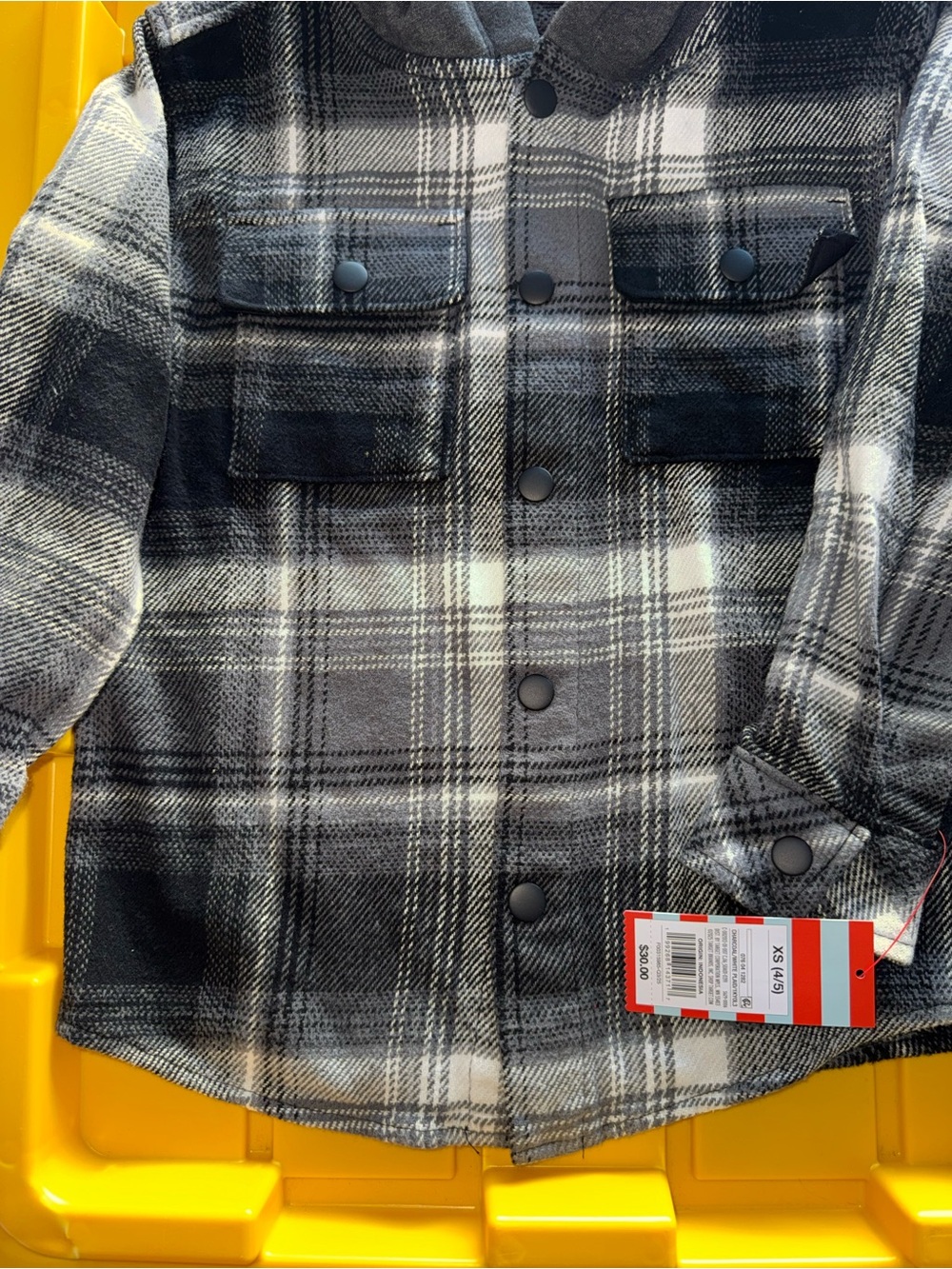 Cat & Jack Black and White Plaid Kids Jacket